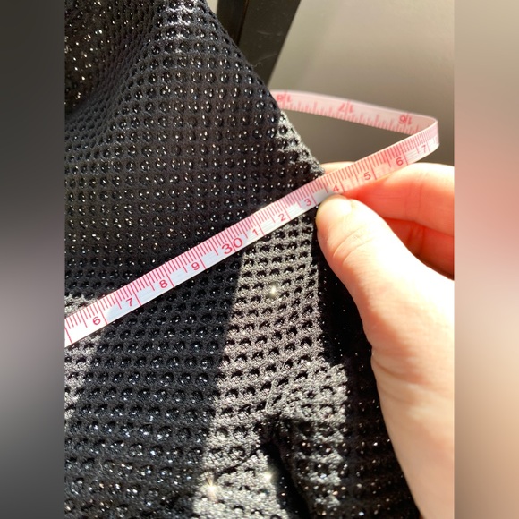 Elegant Black Sparkly Dress with Gold Strap Chains - Picture 7 of 10